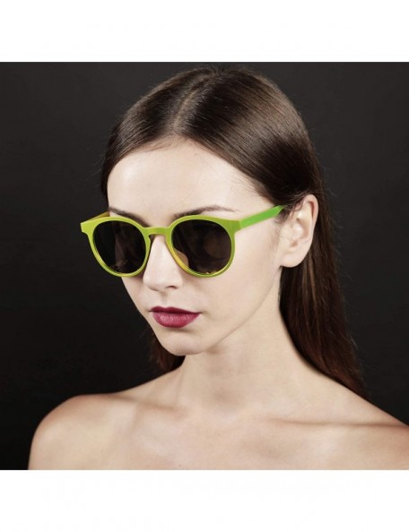 Oversized 96105-1 Premium Metal Womens Mens Mirror Flat Candy Sunglasses - Yellow/ Gold - CT18O8TW2HD $17.80