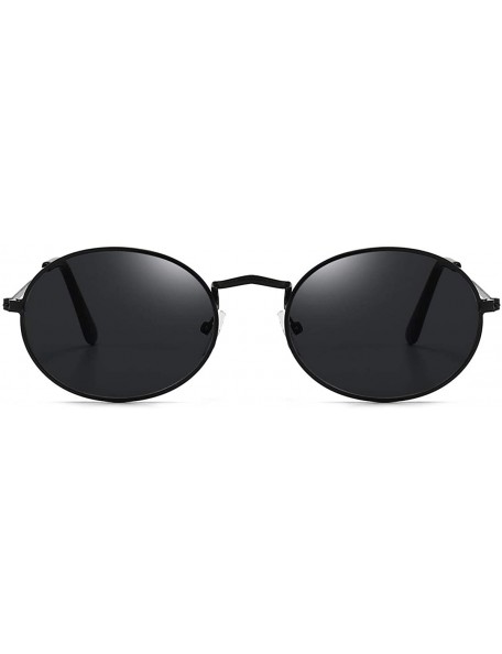 Sport Oval Sunglasses for Women Vintage Metal Frame Glasses Anti Reflective Retro Eyeglasses Unisex - CX195ASZOIN $8.67