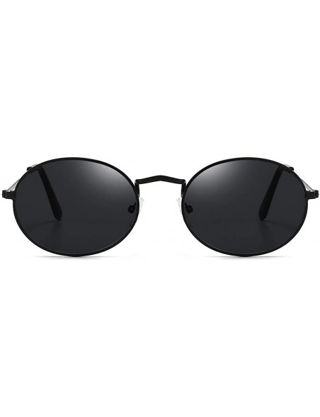 Sport Oval Sunglasses for Women Vintage Metal Frame Glasses Anti Reflective Retro Eyeglasses Unisex - CX195ASZOIN $8.67