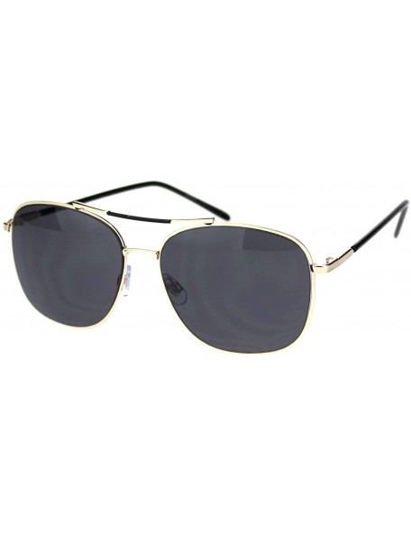 Square Womens Fashion Sunglasses Chic Designer Style Square Shades UV 400 - Gold (Black) - CB18WTIRNE5 $13.83