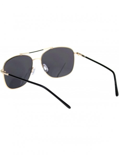 Square Womens Fashion Sunglasses Chic Designer Style Square Shades UV 400 - Gold (Black) - CB18WTIRNE5 $13.83