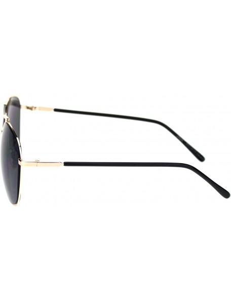 Square Womens Fashion Sunglasses Chic Designer Style Square Shades UV 400 - Gold (Black) - CB18WTIRNE5 $13.83