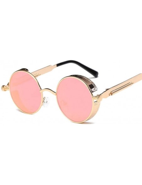 Round Metal Round Steampunk Sunglasses Men Women Fashion Glasses Retro Frame Vintage Sunglasses UV400 (Color 7) - 7 - CQ199EK...