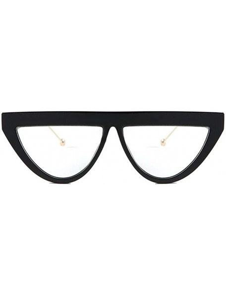 Cat Eye Cat Eye Flat Frame Sunglasses for Women - C2 Black Clear - CQ1989XE7ZO $12.02