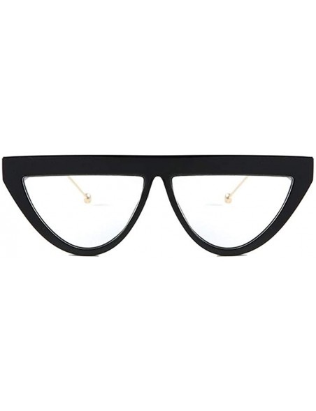 Cat Eye Cat Eye Flat Frame Sunglasses for Women - C2 Black Clear - CQ1989XE7ZO $12.02