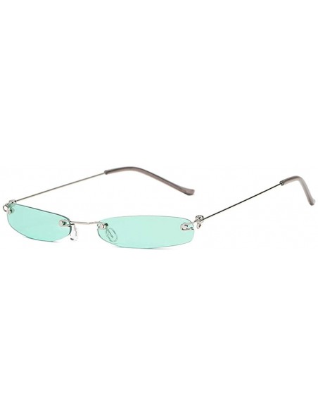 Rectangular Small Frame Rectangle Sunglasses - Green - CN199E5IY3W $28.40