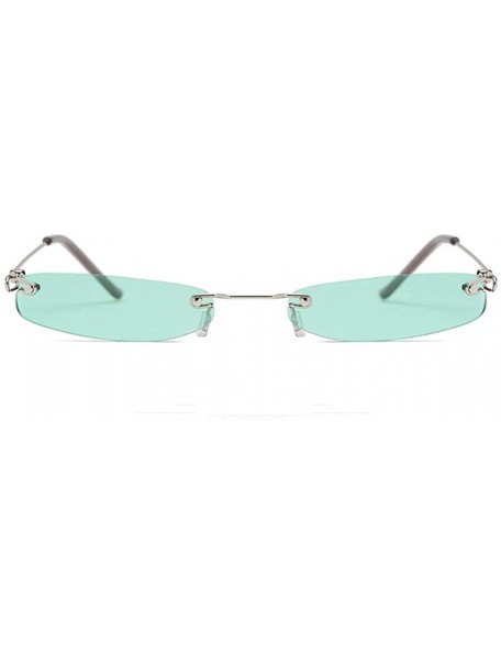 Rectangular Small Frame Rectangle Sunglasses - Green - CN199E5IY3W $28.40