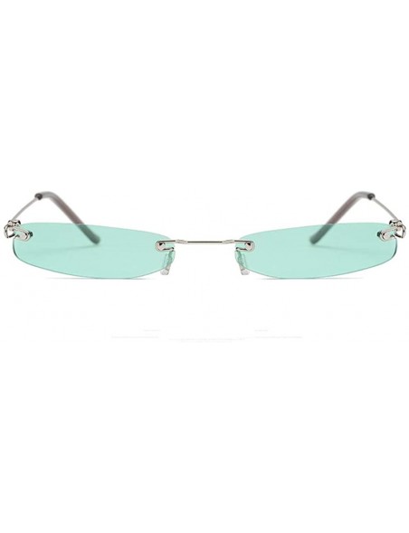 Rectangular Small Frame Rectangle Sunglasses - Green - CN199E5IY3W $28.40
