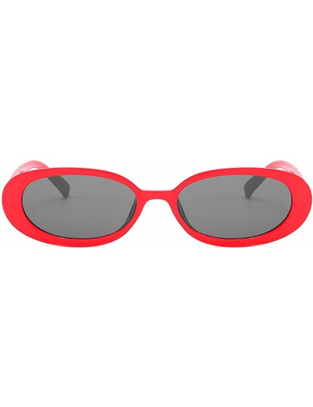 Oval Classic style Oval Sunglasses for Women PC Resin UV 400 Protection Sunglasses - Red - CE18T2W58EZ $33.55