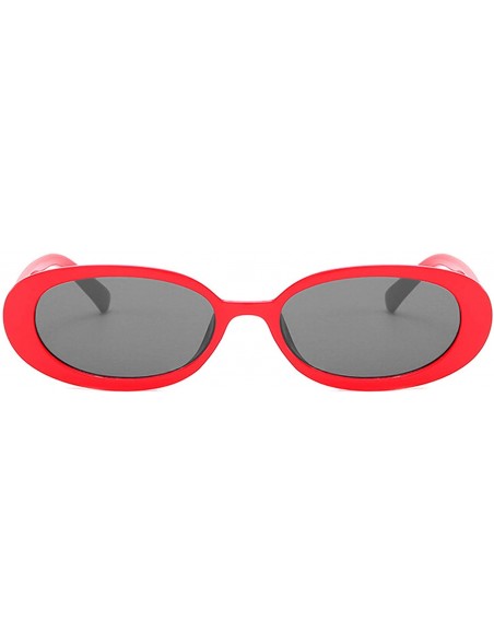 Oval Classic style Oval Sunglasses for Women PC Resin UV 400 Protection Sunglasses - Red - CE18T2W58EZ $11.44