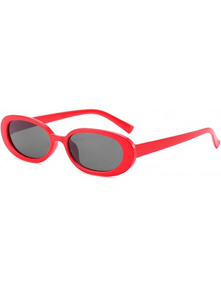 Oval Classic style Oval Sunglasses for Women PC Resin UV 400 Protection Sunglasses - Red - CE18T2W58EZ $11.44