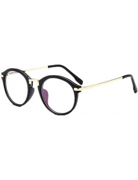 Semi-rimless Women's Retro Round Eyeglasses Men Optical Spectacle Vitage Eye Glasses Frame - Black - CD182OH0MXO $18.03