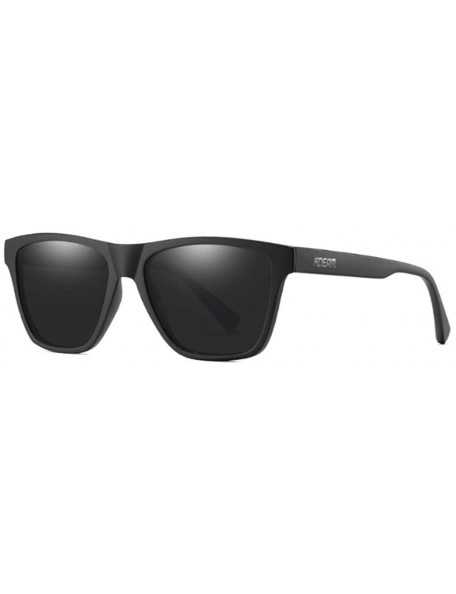 Square Pure Color Leisure Polarizing Sunglasses TR90 Classic Square Men's and Women's Universal Sunglasses - Black-grey - C31...