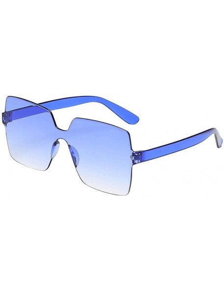 Rimless Oversized Square Candy Colors Glasses Rimless Frame Unisex Sunglasses - H - CD195NGSCGH $8.63