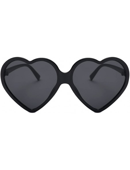 Oversized Sunglasses for Women Heart Sunglasses Vintage Sunglasses Retro Oversized Glasses Eyewear - Noir - CF18QNETNHM $8.00