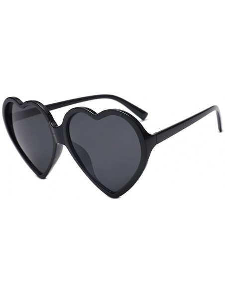 Oversized Sunglasses for Women Heart Sunglasses Vintage Sunglasses Retro Oversized Glasses Eyewear - Noir - CF18QNETNHM $8.00