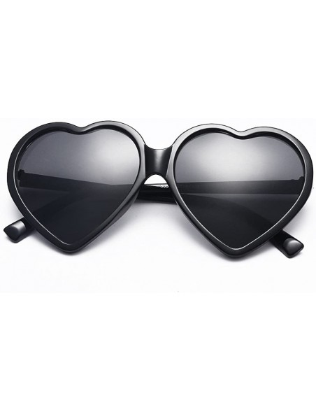 Oversized Sunglasses for Women Heart Sunglasses Vintage Sunglasses Retro Oversized Glasses Eyewear - Noir - CF18QNETNHM $8.00