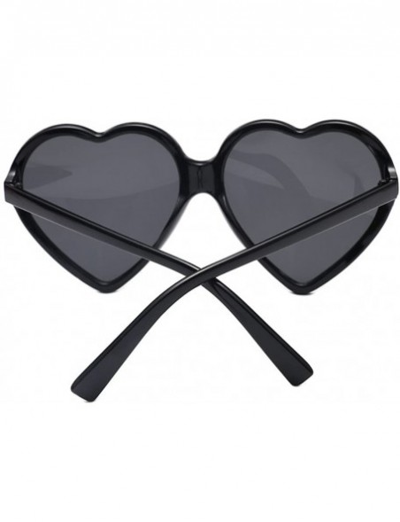 Oversized Sunglasses for Women Heart Sunglasses Vintage Sunglasses Retro Oversized Glasses Eyewear - Noir - CF18QNETNHM $8.00