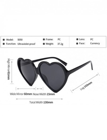 Oversized Sunglasses for Women Heart Sunglasses Vintage Sunglasses Retro Oversized Glasses Eyewear - Noir - CF18QNETNHM $8.00