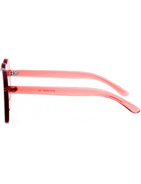 Oversized Rimless Sunglasses Heart Transparent One Piece Colorful Glasses - Wine Red - C51883HXL92 $8.10