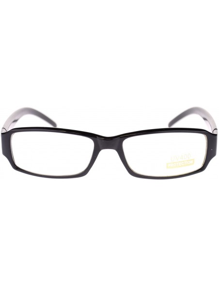 Rectangular Unisex Small Face Classic Retro Narrow Rectangular Clear Lens Eye Glasses - Black - CD11O6E3KT1 $10.49