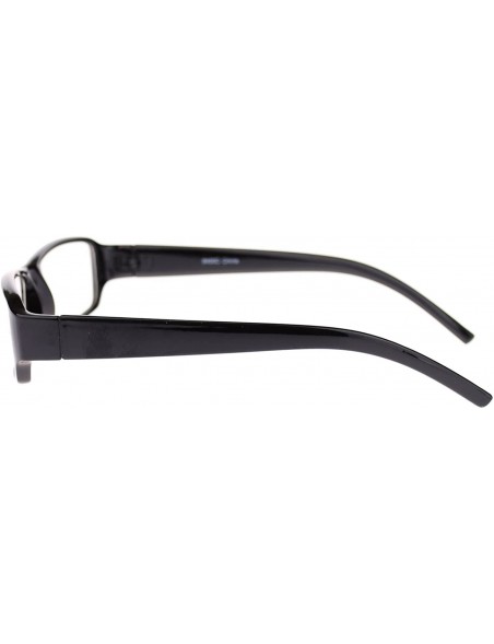 Rectangular Unisex Small Face Classic Retro Narrow Rectangular Clear Lens Eye Glasses - Black - CD11O6E3KT1 $10.49