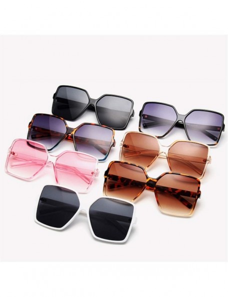 Oversized Vintage Oversized Sunglasses Women Men Retro Big Frames Sunglass Shades Pink White Eye Glasses UV400 Eyewear - CZ19...