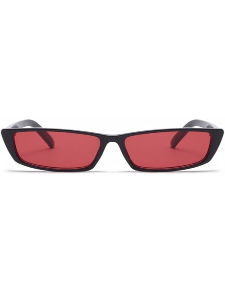 Square Fashion Vintage Rectangle Sunglasses Glasses - Black+red - CP189OUYGW6 $12.84