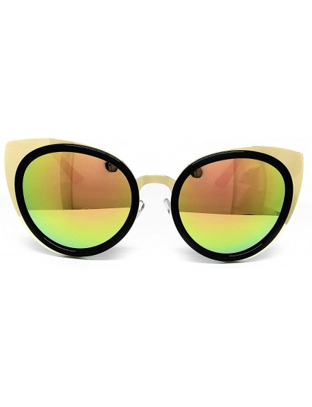 Aviator 6007 Premium Oversize Cats eye Womens Mens Mirror Funky Flat Sunglasses - Cats Eye - CU183NSDDLR $13.53