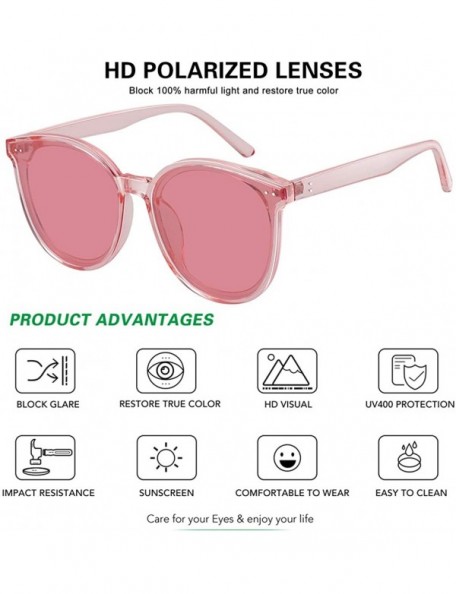 Sport Fashion Polarized Sunglasses for Women Cat Eye Retro Designer UV400 Shades - Pink Frame Pink Lens - C3196IAGTKH $13.25