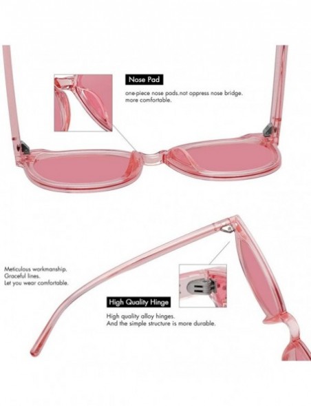 Sport Fashion Polarized Sunglasses for Women Cat Eye Retro Designer UV400 Shades - Pink Frame Pink Lens - C3196IAGTKH $13.25