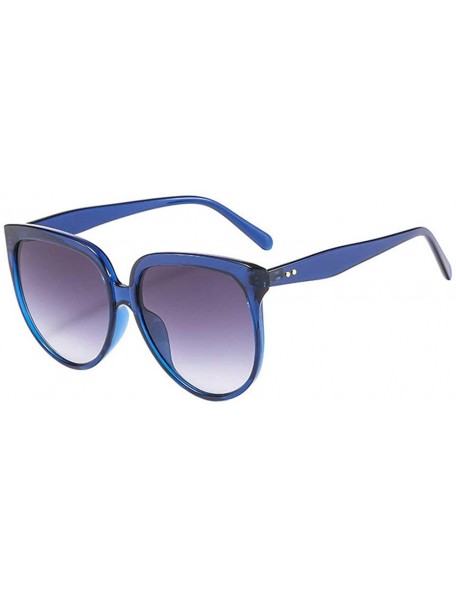 Oval Fashion Sunglasses Designer Transparent Glasses - Blue&gray - CP18Q6Z7Z7K $22.88