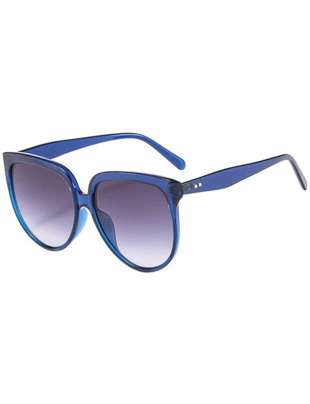 Oval Fashion Sunglasses Designer Transparent Glasses - Blue&gray - CP18Q6Z7Z7K $13.30
