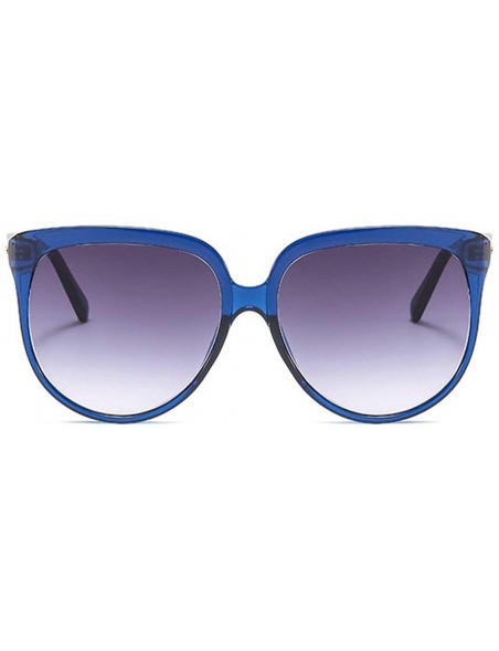 Oval Fashion Sunglasses Designer Transparent Glasses - Blue&gray - CP18Q6Z7Z7K $13.30