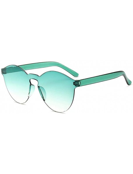 Round Unisex Fashion Candy Colors Round Outdoor Sunglasses - Green - CY199L27GET $15.39