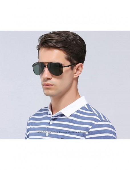 Rimless Genuine quality rimless pilot sunglasses ultra light Al-Mg fashion polarized and UV400 - Grey/Green - CC18GA4430D $28.31