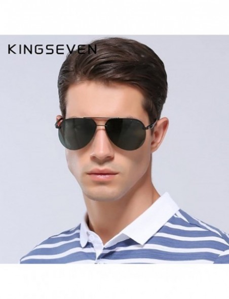 Rimless Genuine quality rimless pilot sunglasses ultra light Al-Mg fashion polarized and UV400 - Grey/Green - CC18GA4430D $28.31