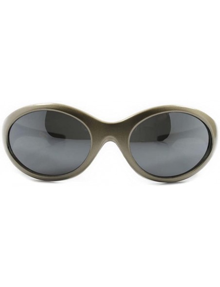 Oval Old School Hippie Wrap Around Sporty Oval Sunglasses - Gray / Gray - CK18ECD44A3 $9.07