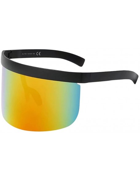 Wrap Unisex Vintage Sunglasses Retro Oversized Frame Hat Eyewear Anti-peeping - 2193g - CV18RR2KXQR $11.83