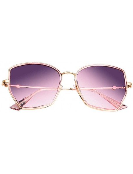 Oversized Unisex Polarized Sunglasses Retro Classic Irregular Sun Protection for Men Women - Purple - C118RHQYS9Z $12.44
