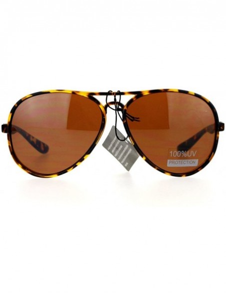 Aviator Unisex Aviator Sunglasses Thin Light Weight Fashion Aviators UV 400 - Tortoise - C312HOMK30P $8.43