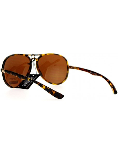 Aviator Unisex Aviator Sunglasses Thin Light Weight Fashion Aviators UV 400 - Tortoise - C312HOMK30P $8.43