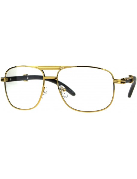 Round Art Nouveau Vintage Style Oval Metal Frame Eye Glasses - (Pilots) Yellow Gold - CW189I5HQXN $14.00