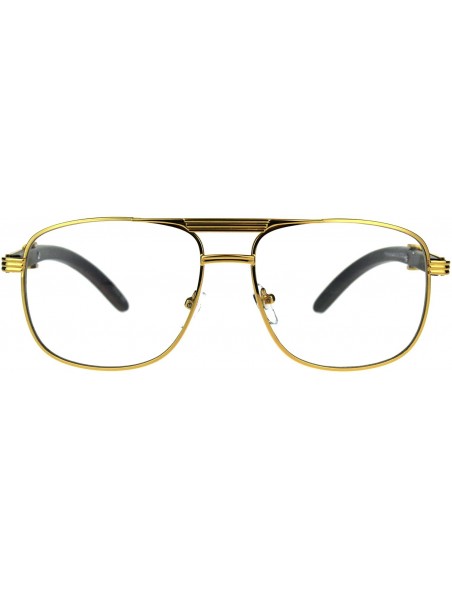 Round Art Nouveau Vintage Style Oval Metal Frame Eye Glasses - (Pilots) Yellow Gold - CW189I5HQXN $14.00