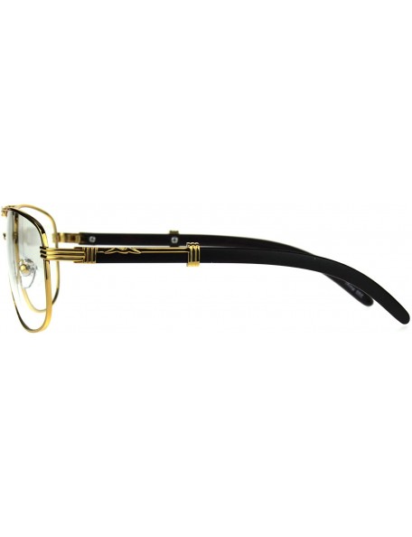 Round Art Nouveau Vintage Style Oval Metal Frame Eye Glasses - (Pilots) Yellow Gold - CW189I5HQXN $14.00
