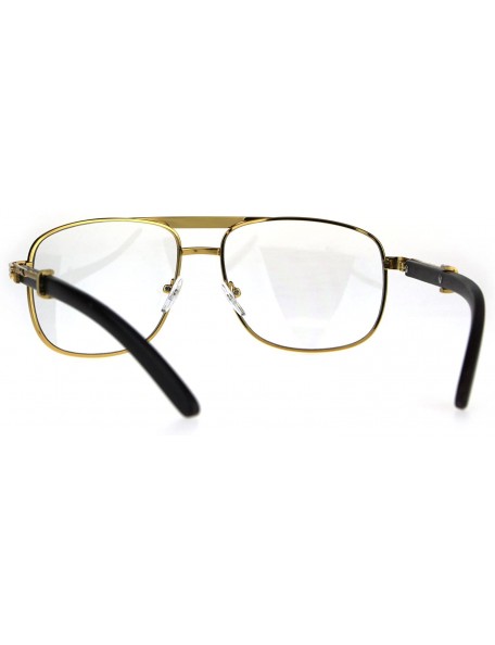 Round Art Nouveau Vintage Style Oval Metal Frame Eye Glasses - (Pilots) Yellow Gold - CW189I5HQXN $14.00