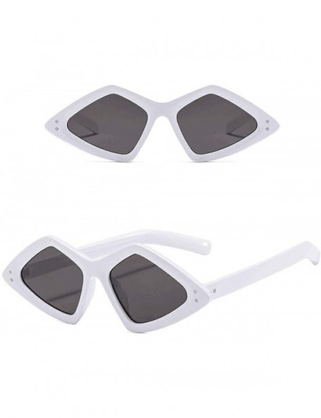 Round Unisex Lightweight Irregular Fashion Sunglasses Mirrored Polarized Lens Glasses - White - CQ18S9A2TLN $8.20
