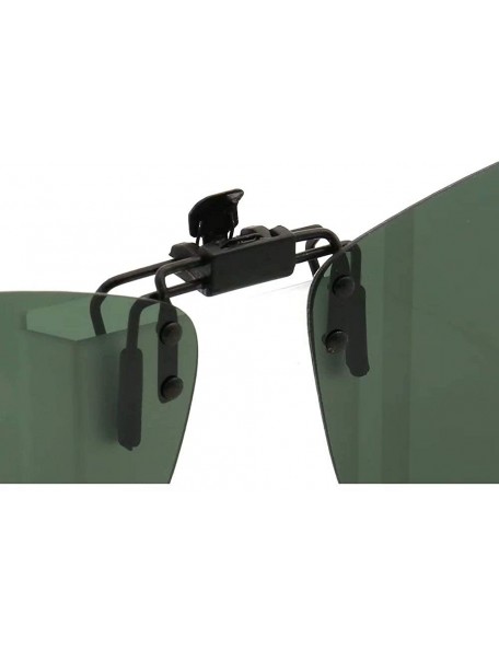 Square Square Clip On Flip Up Sunglasses Polarized Sunglass Lenses Men Women Carry Case - Black - CW18X5X3N2H $7.95
