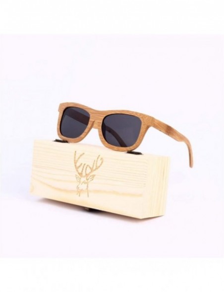 Goggle Ladies Sunglasses Women Polarized Retro Vintage Sun Glasses Men Wood Bamboo Sunglasses Designer Square Glasses - C718X...