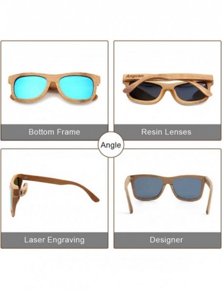 Goggle Ladies Sunglasses Women Polarized Retro Vintage Sun Glasses Men Wood Bamboo Sunglasses Designer Square Glasses - C718X...